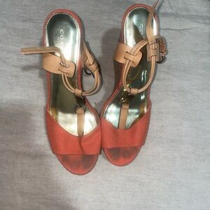 Coach Women's Sandals in Tan and Orange